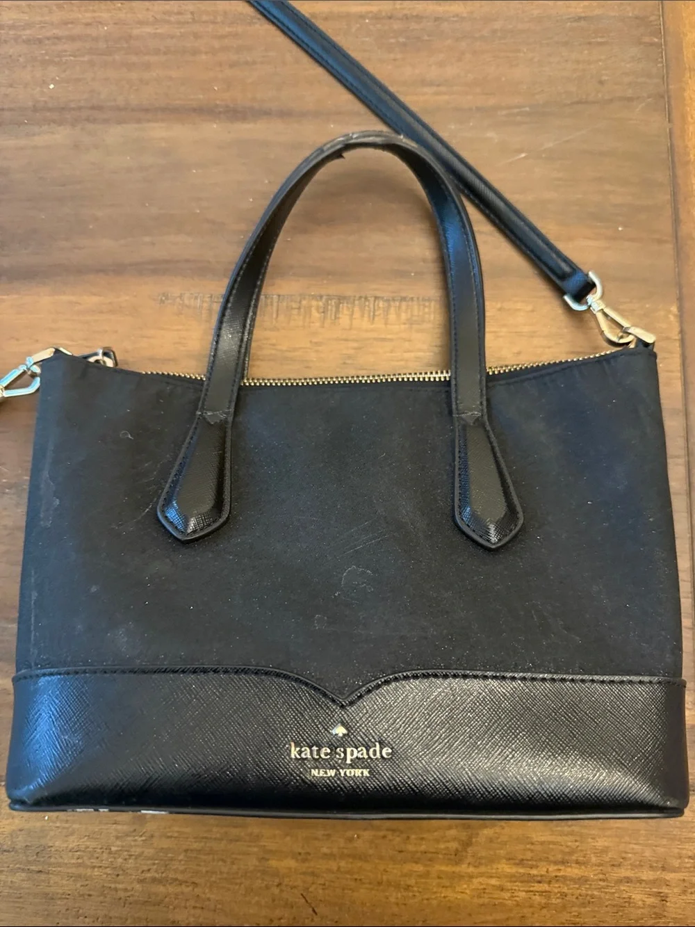 kate spade Black Structured Tote with Top Handles
